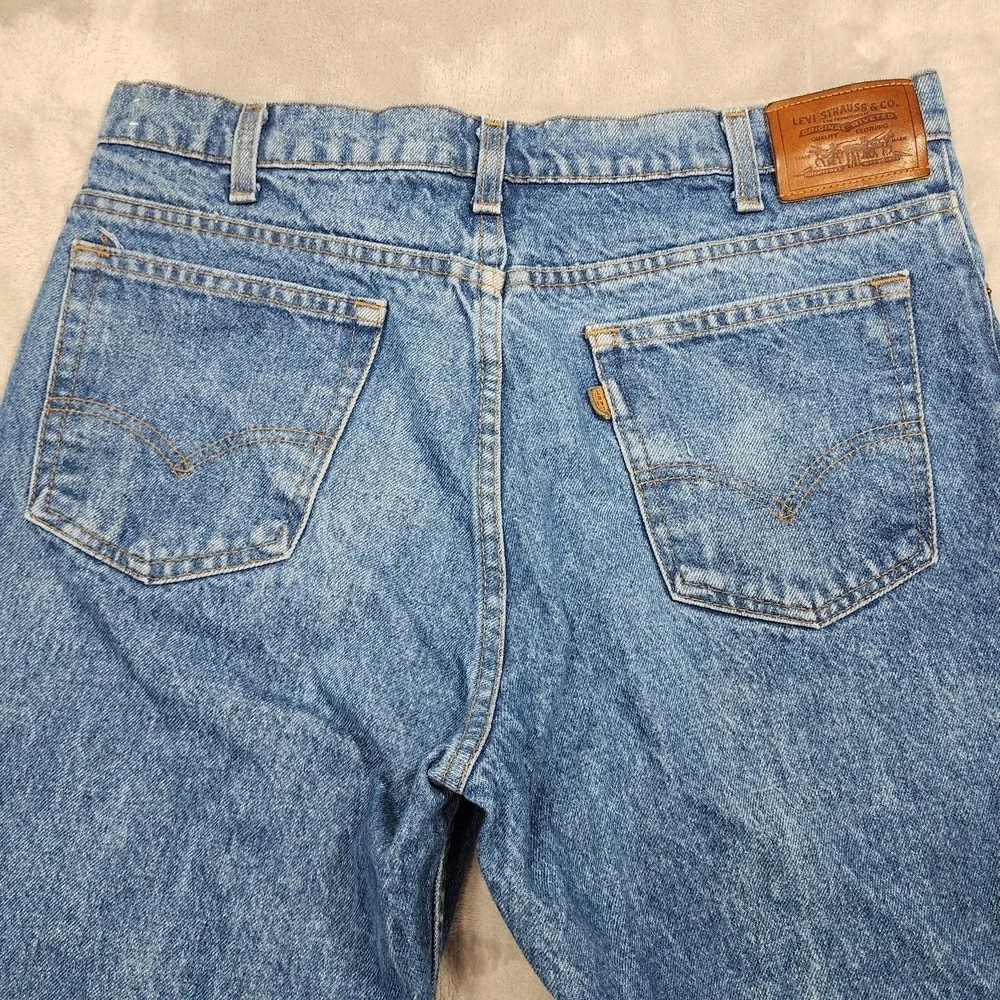 Vintage Levi's Jeans Mens 36x31 Blue Two Horse Straight Leg Leather Tab USA 90s‎